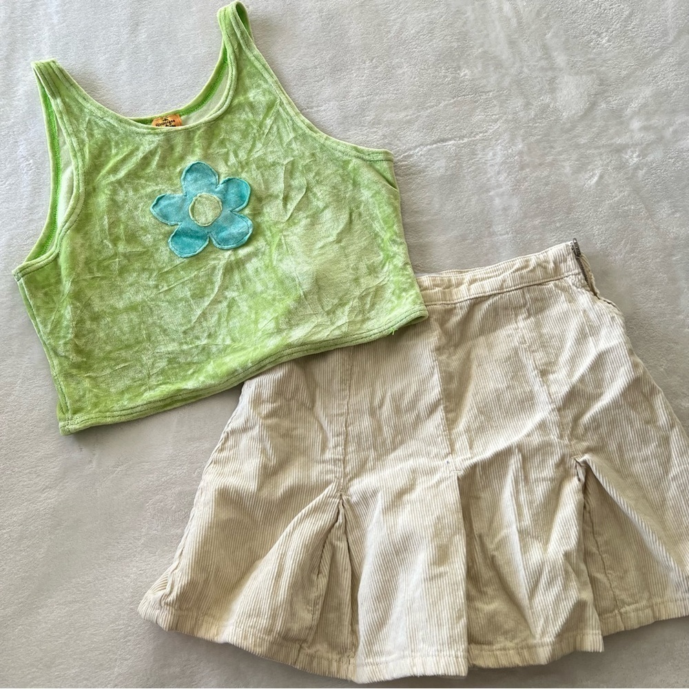 Y2K Bratz Style Outfit Bundle BDG Skirt Fuzzy Crop Top
